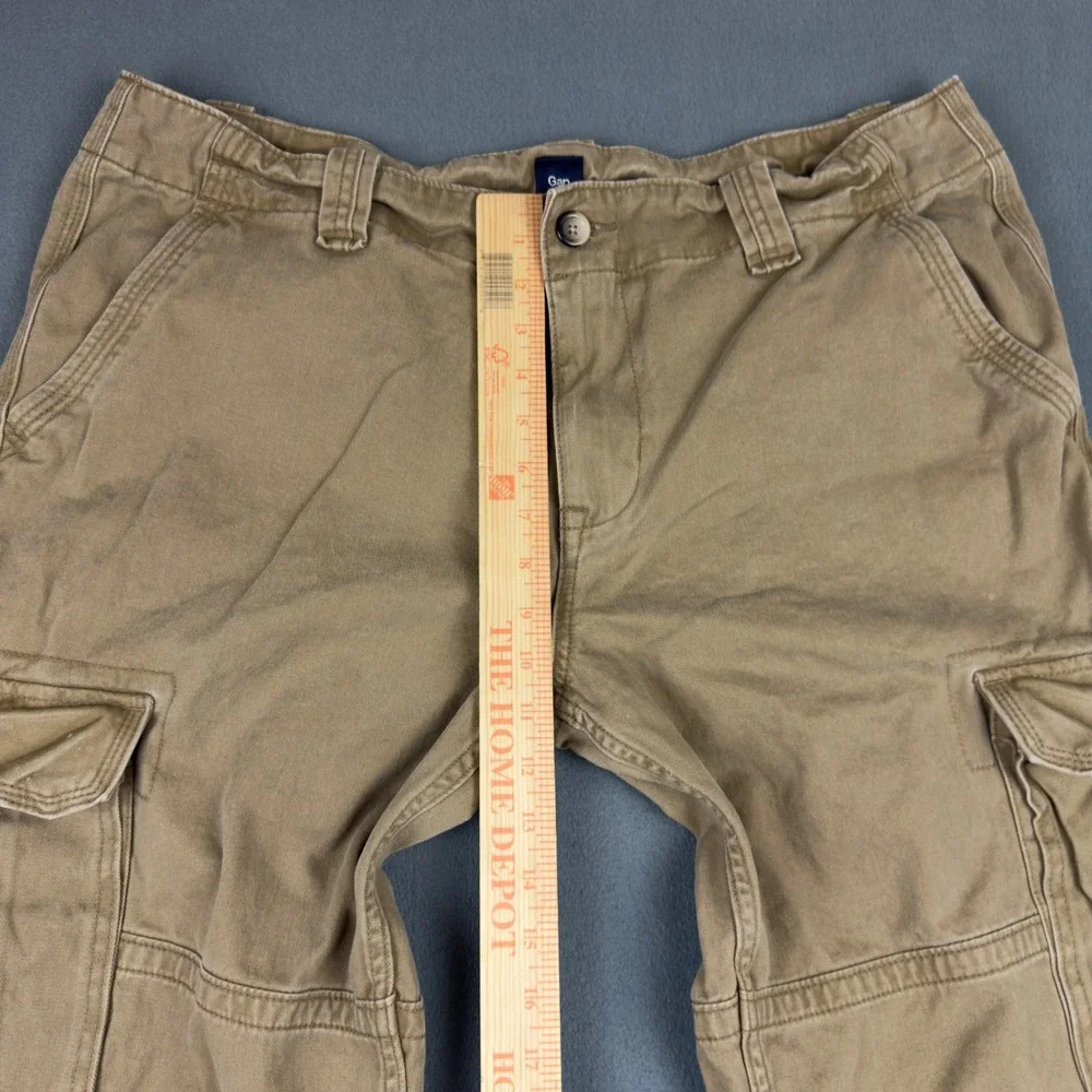 Gap Mens Tan Khaki Cargo Pants 38x30 Straight Leg Cotton Utility Workwear FA11